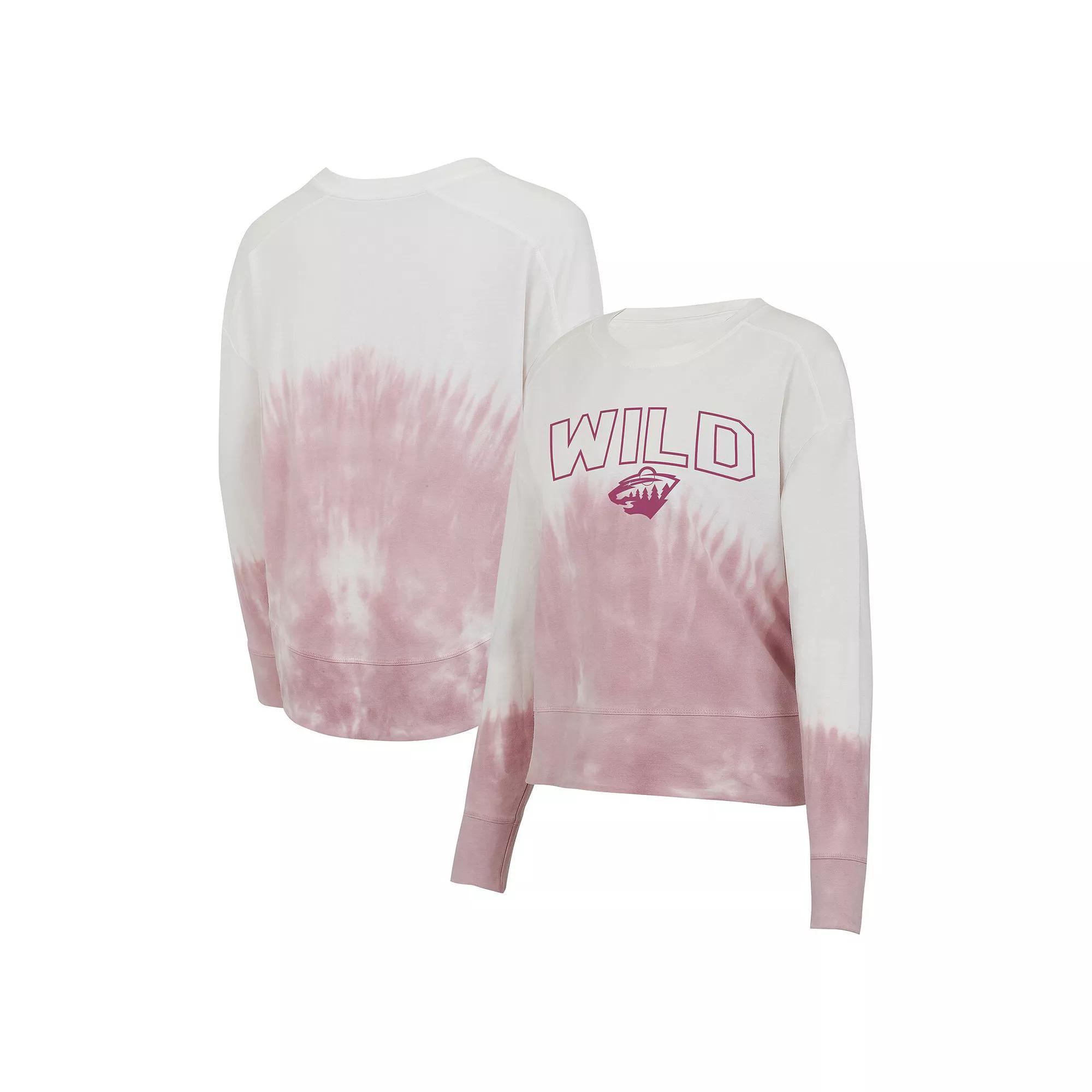 Women's Concepts Sport Pink/White Minnesota Wild Orchard Tie-Dye Long Sleeve T-Shirt, Size: Medium Product Image