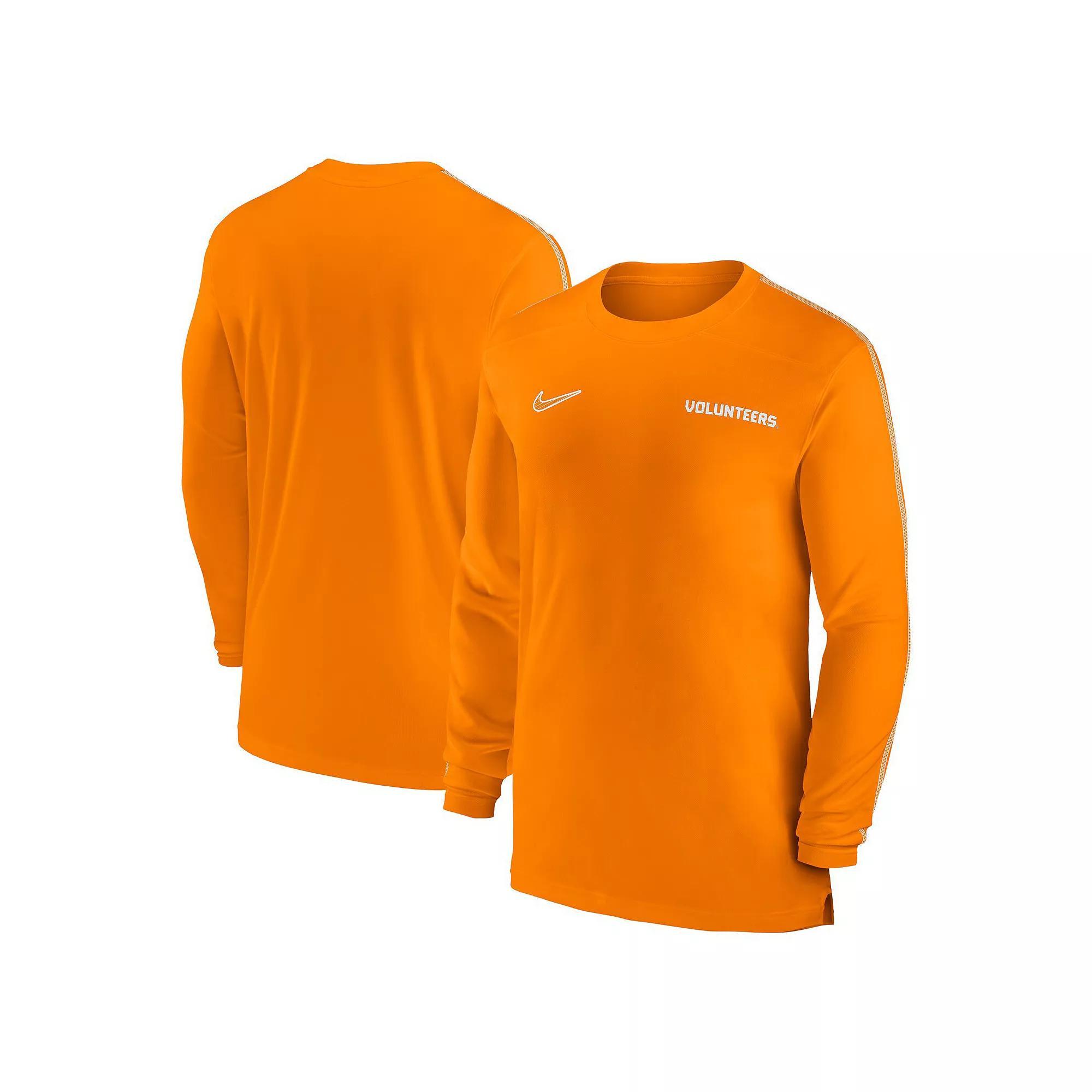 Men's Nike Tennessee Orange Tennessee Volunteers 2024 Sideline Coach UV Performance Long Sleeve T-Shirt, Size: Medium Product Image
