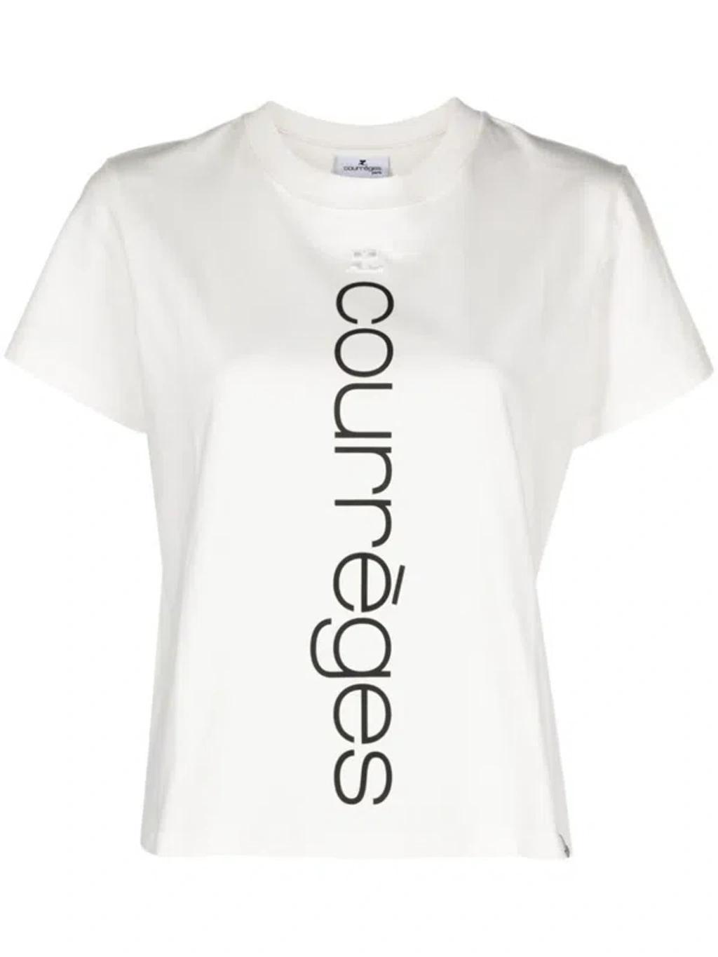 COURRÈGES T-shirt Logo In White Product Image