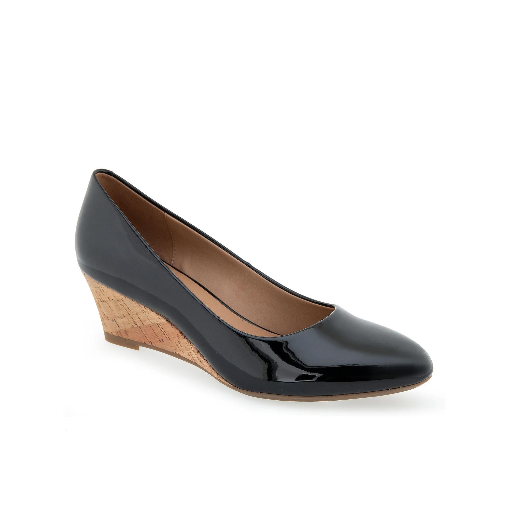 Aerosoles Iris Women's Wedge Pumps, Size: 8, Black Patent Pu Product Image