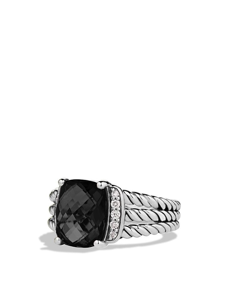 David Yurman Petite Wheaton Ring with Black Onyx and Diamonds Product Image
