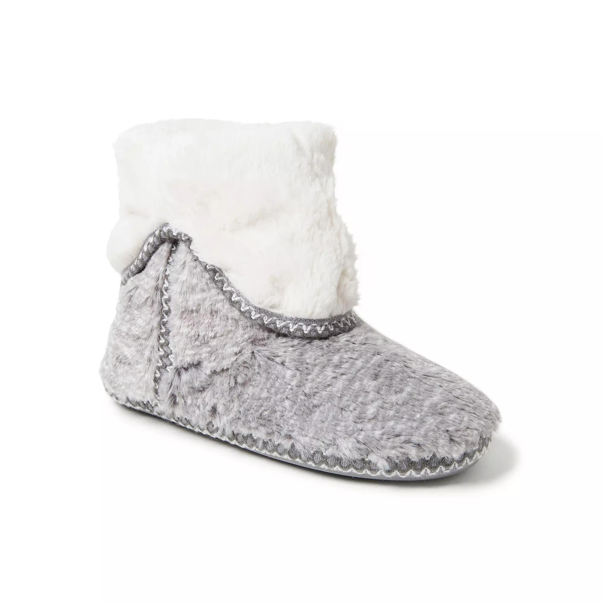 Dearfoams Faux Fur Fold-Down Women's Slippers, Size: Medium, Brown Product Image