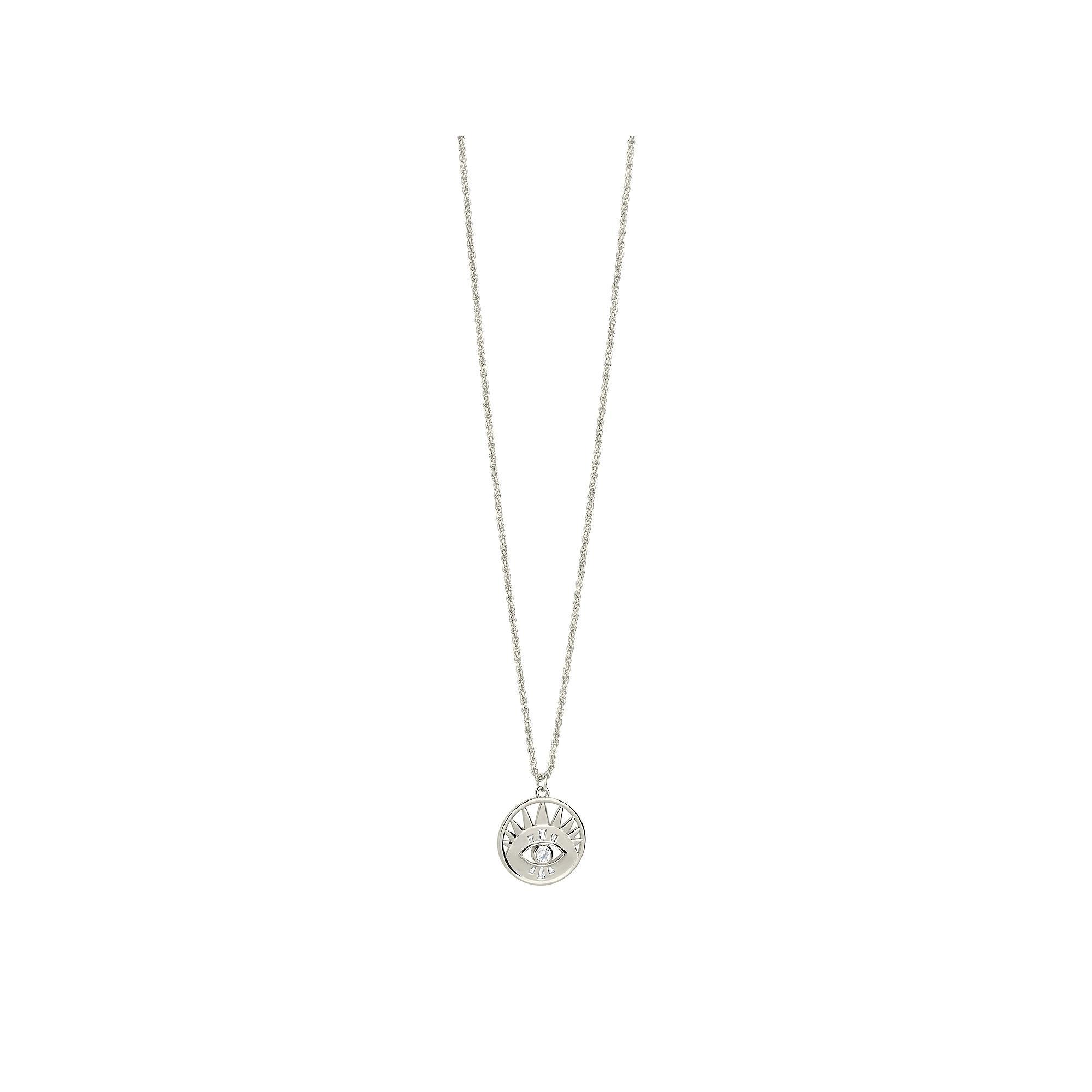MC Collective Cubic Zirconia Evil Eye Pendant Necklace, Women's, Silver Tone Product Image