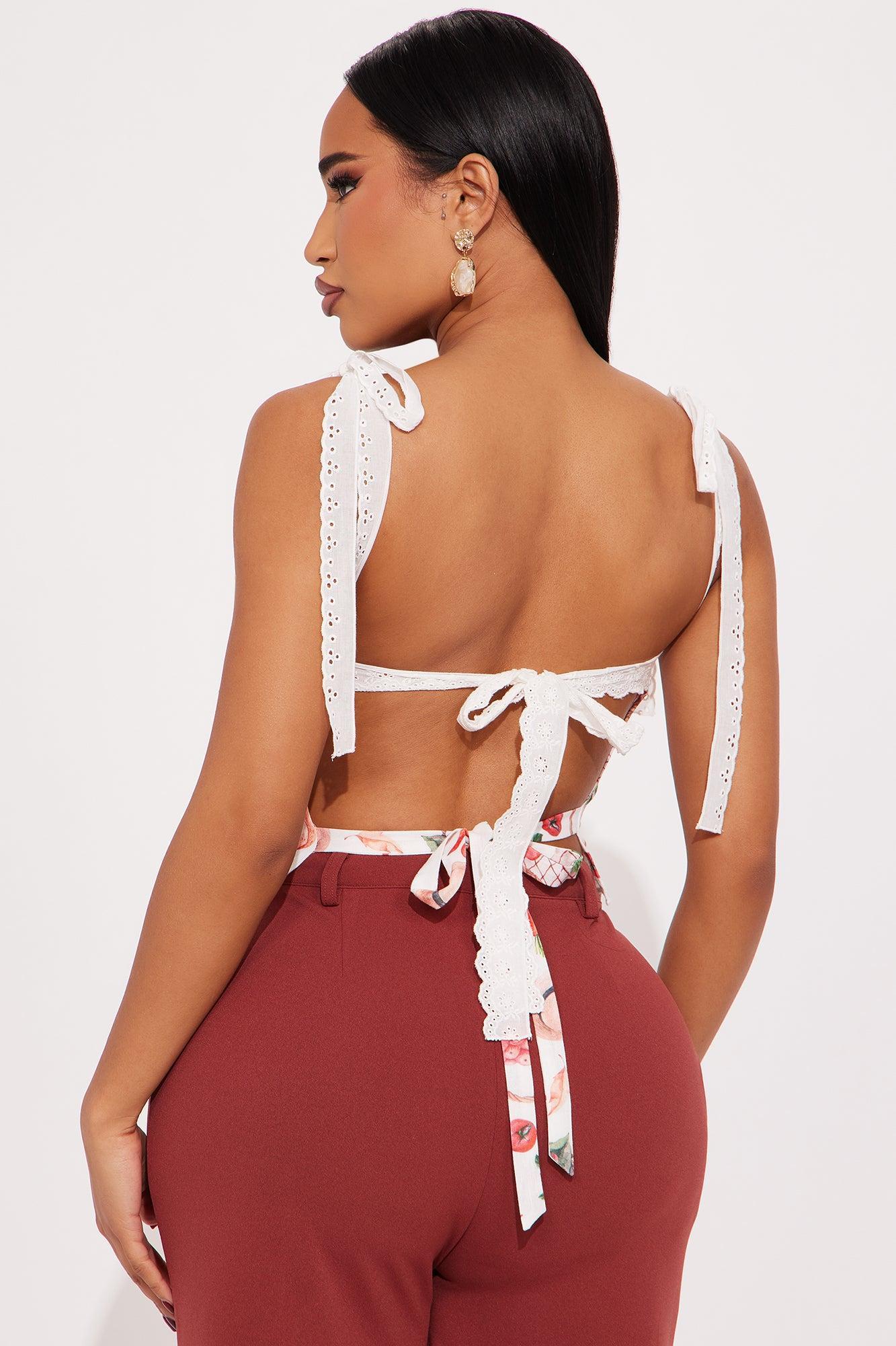 Garden Taste Corset Top - White/combo Product Image