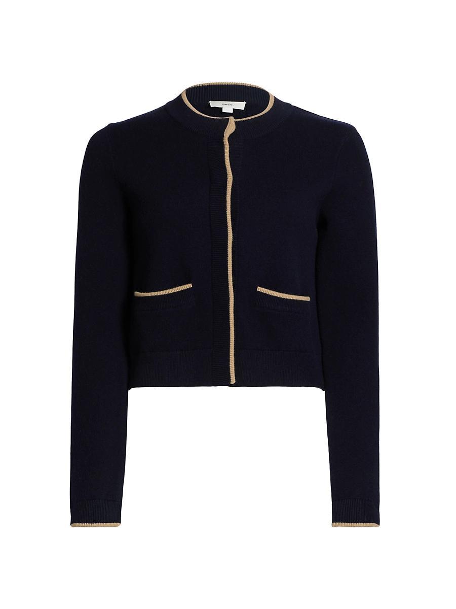 Womens Contrast Tipped Snap Cardigan Product Image