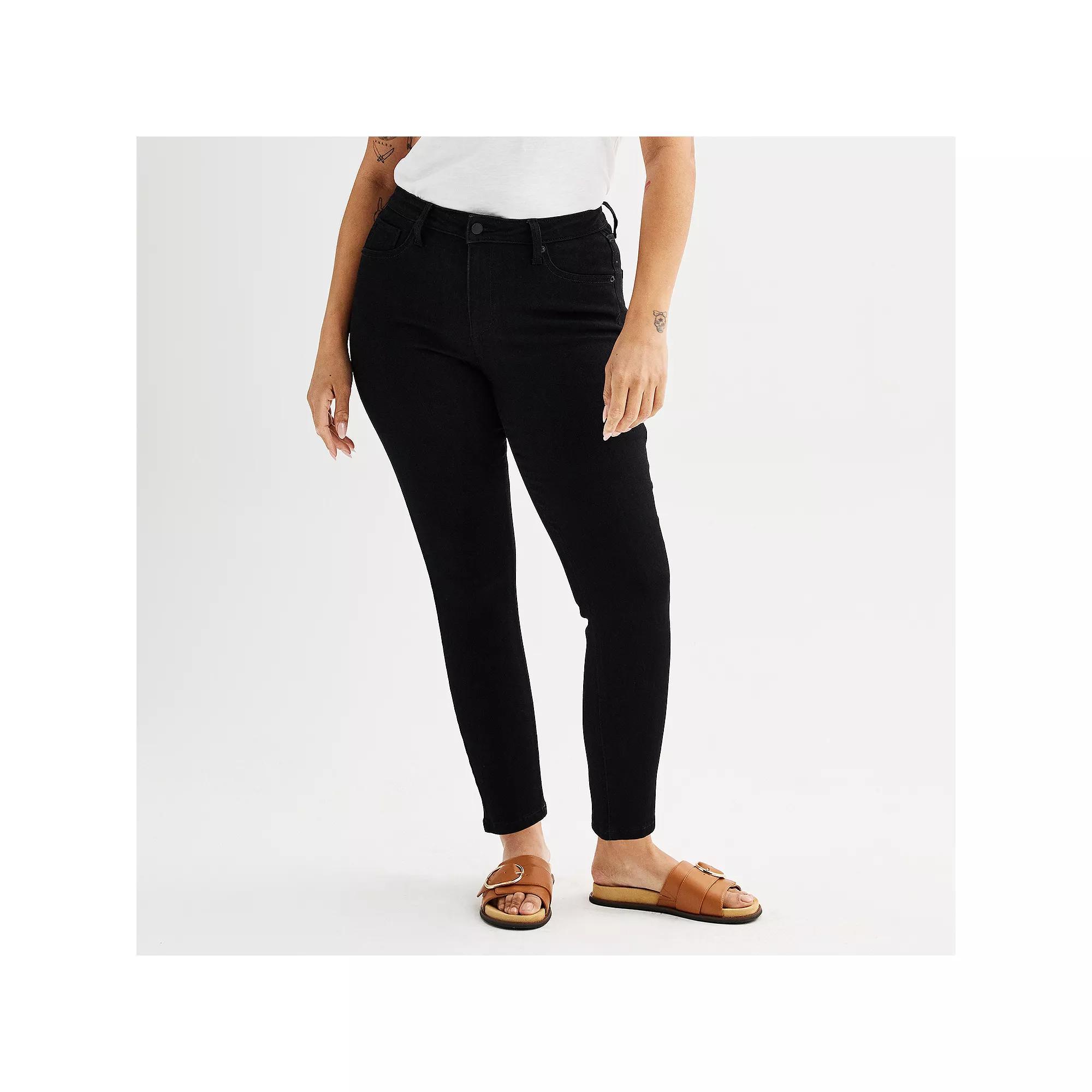 Women's Sonoma Goods For Life® Mid-Rise Curvy Skinny Jeans, Size: 12 Regular, Black Product Image