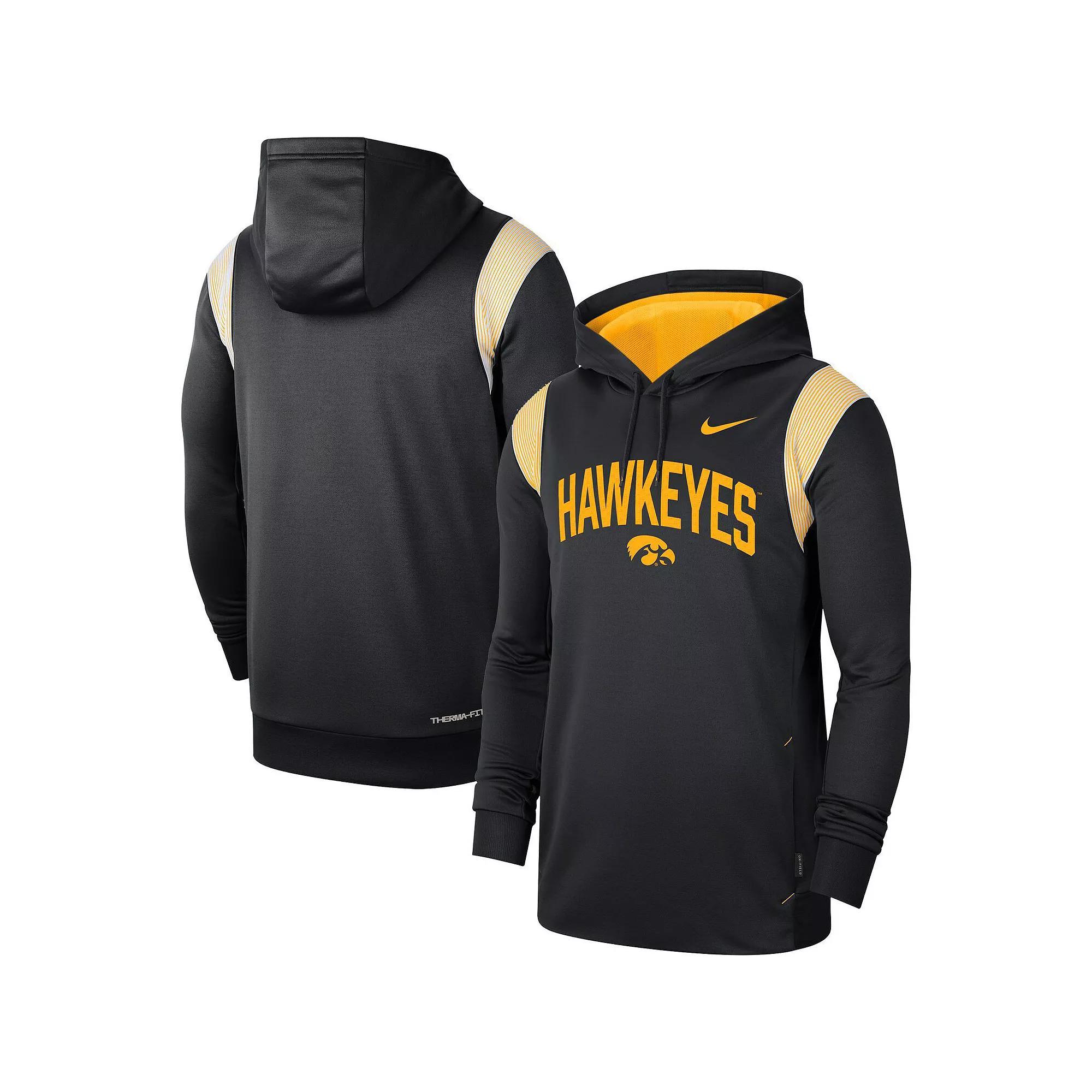 Men's Nike Black Iowa Hawkeyes 2022 Game Day Sideline Performance Pullover Hoodie, Size: Medium Product Image