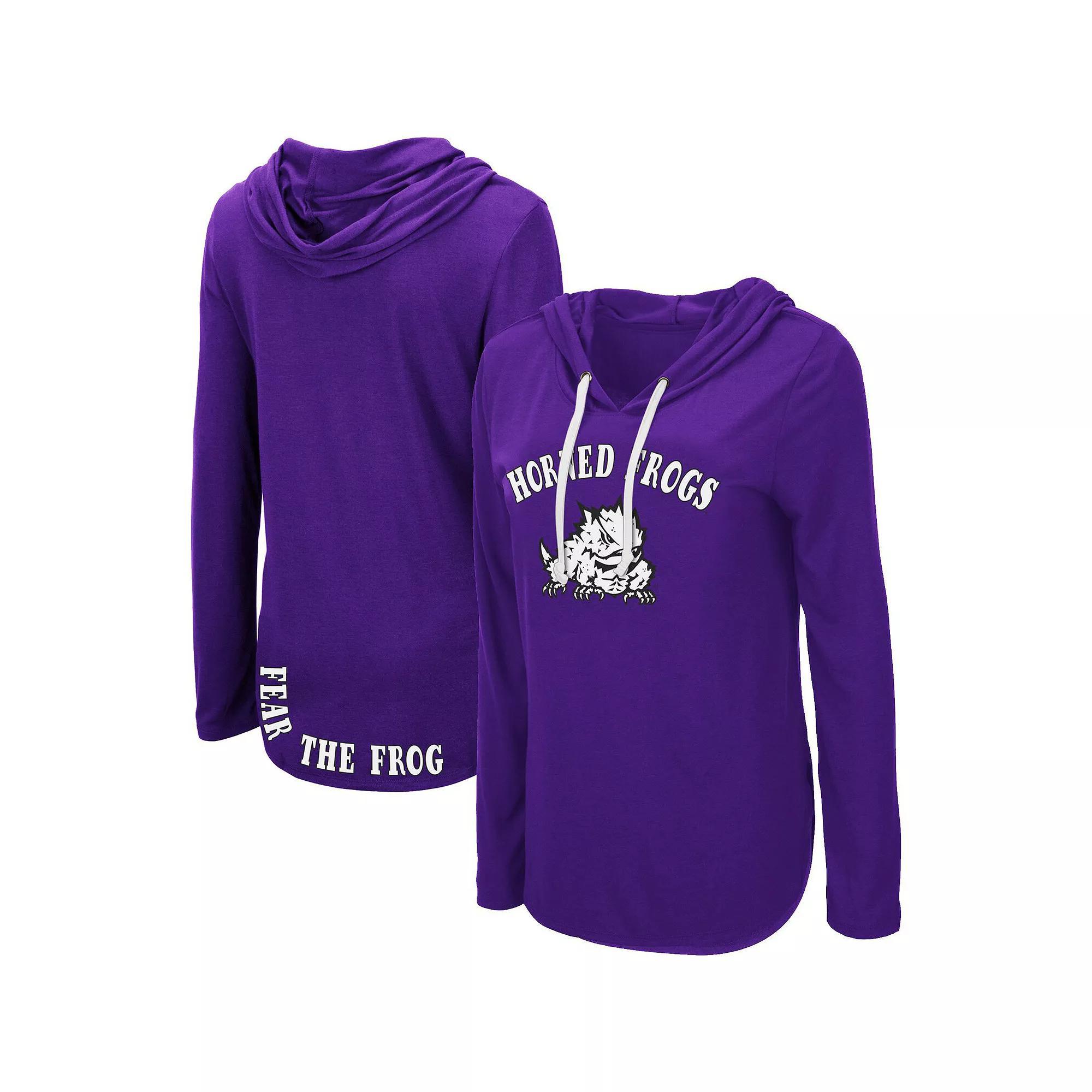 Women's Colosseum Purple TCU Horned Frogs My Lover Lightweight Hooded Long Sleeve T-Shirt, Size: Medium Product Image