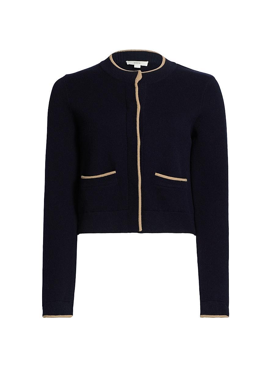 Womens Contrast Tipped Snap Cardigan Product Image