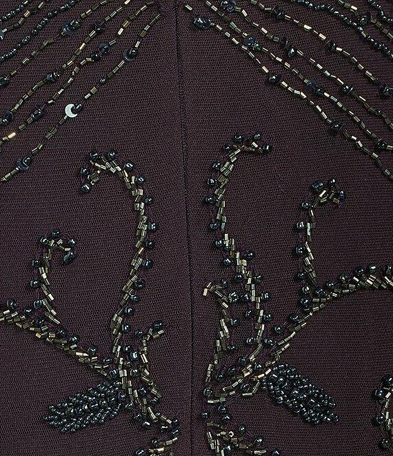 Pisarro Nights Plus Size Size V-Neck Short Sleeve Beaded Gown Product Image