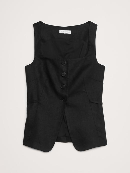 Linen Square-Neck Long Vest Product Image