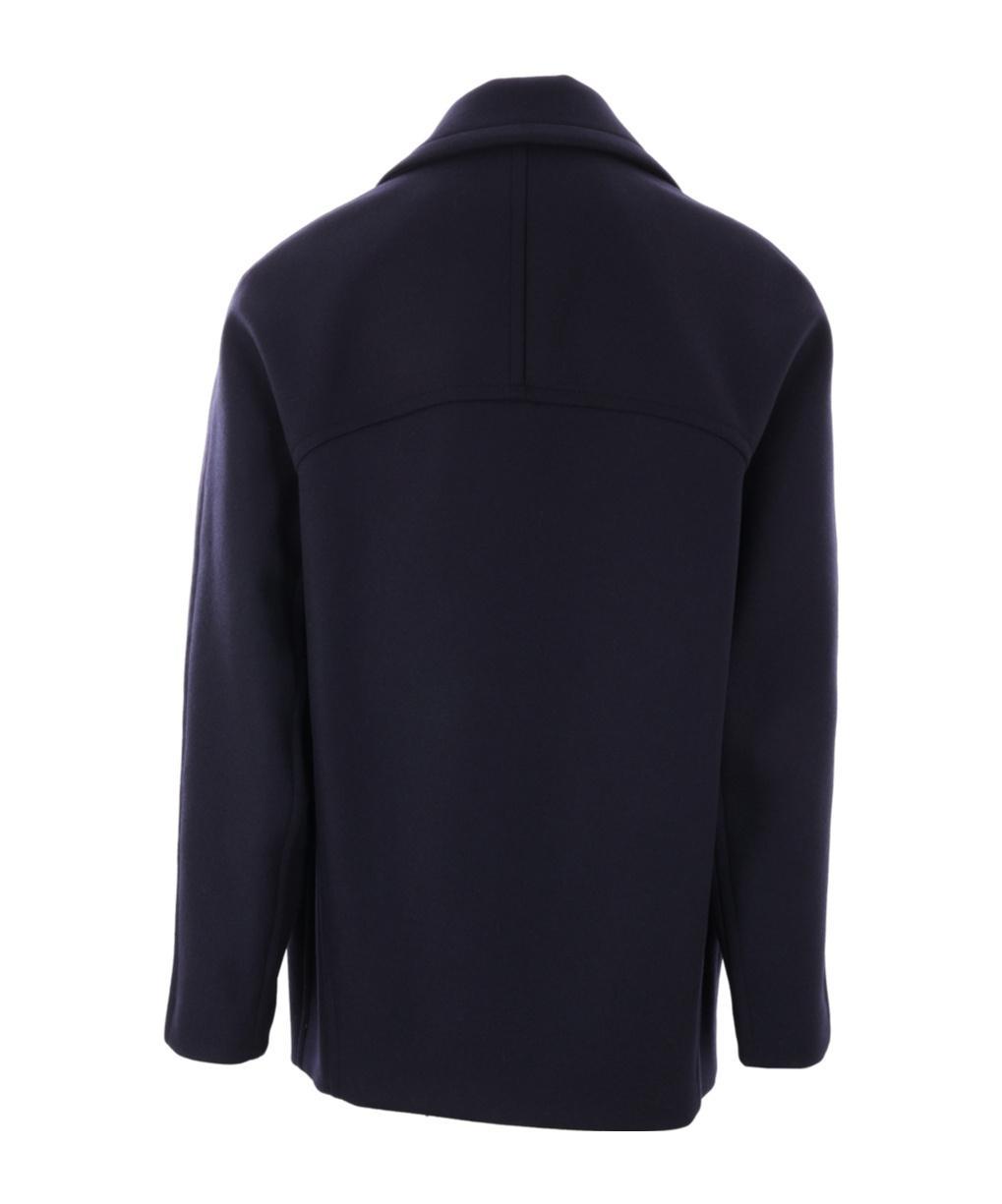 DRIES VAN NOTEN Long-sleeved Coat In Blue Product Image