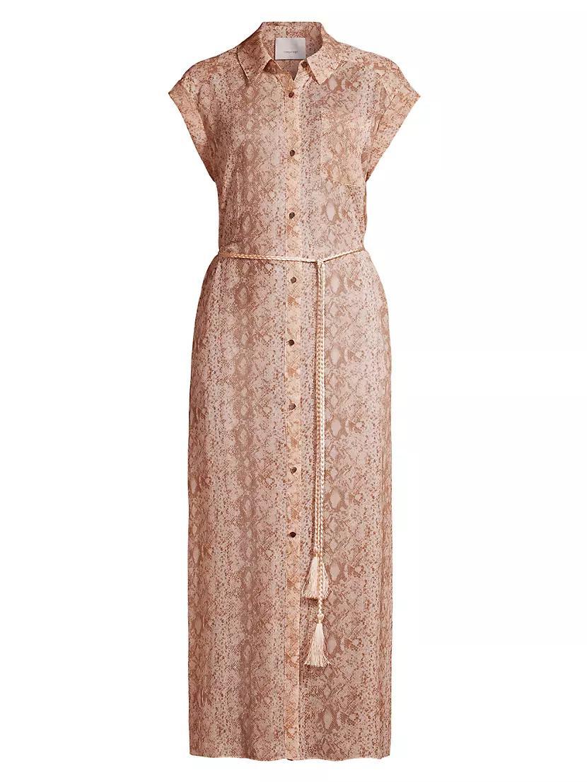 Melanie Sheer Snake Shirtdress Cover-Up Product Image