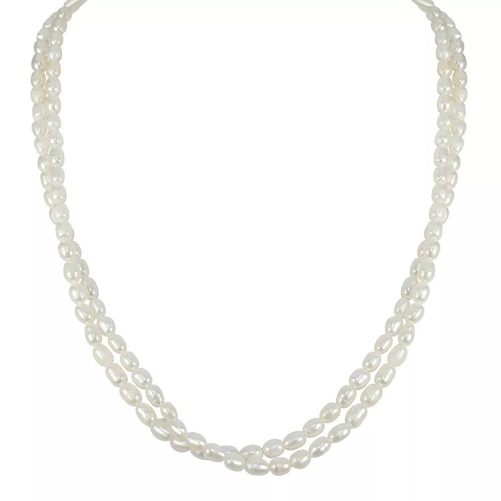 Gemistry Sterling Silver Freshwater Cultured Pearl Double Strand Necklace, Women's, Size: 18", White Product Image