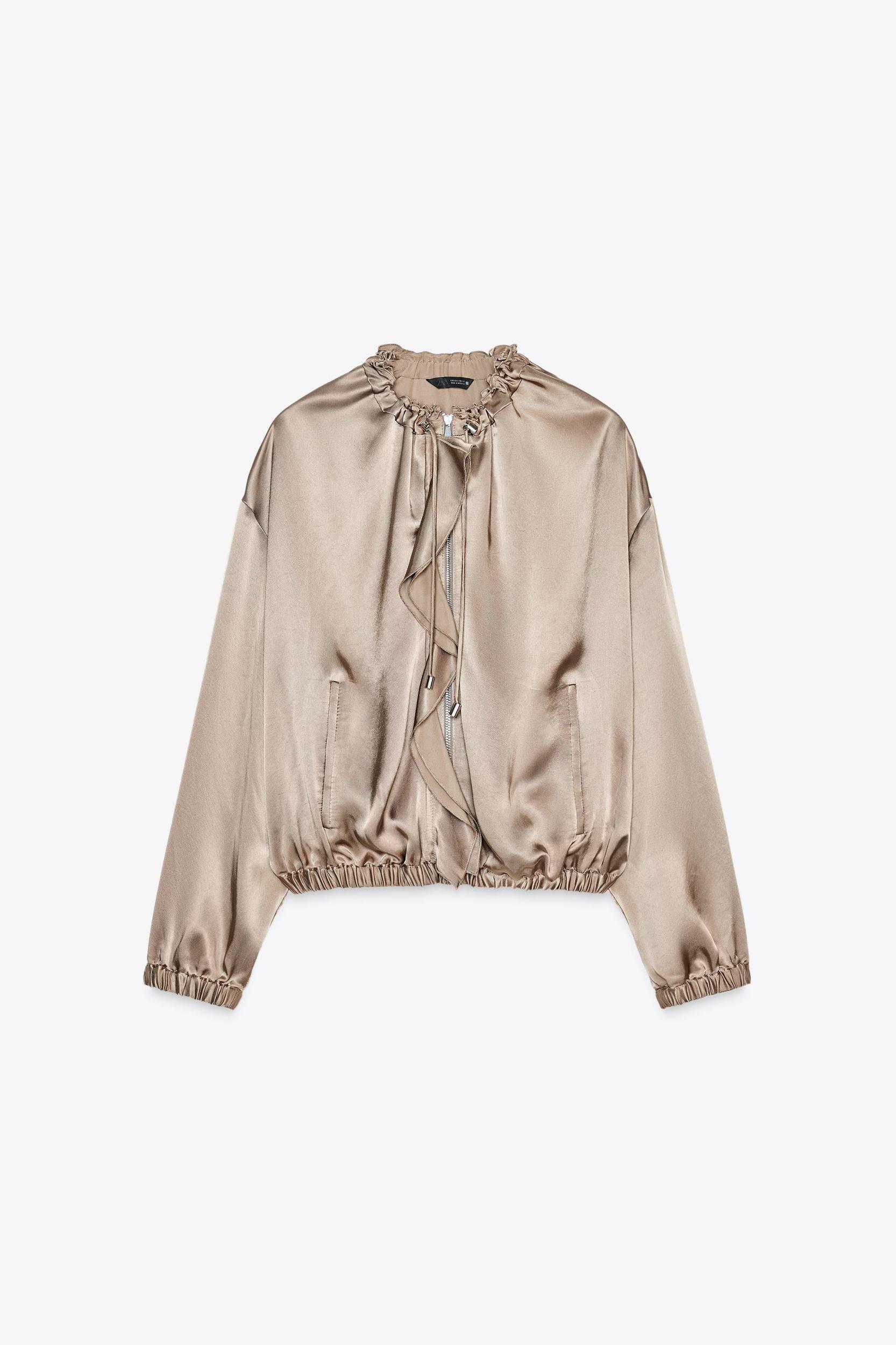 SATIN RUFFLE JACKET Product Image