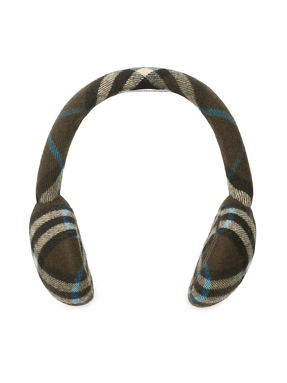Mens Check Wool Earmuffs Product Image