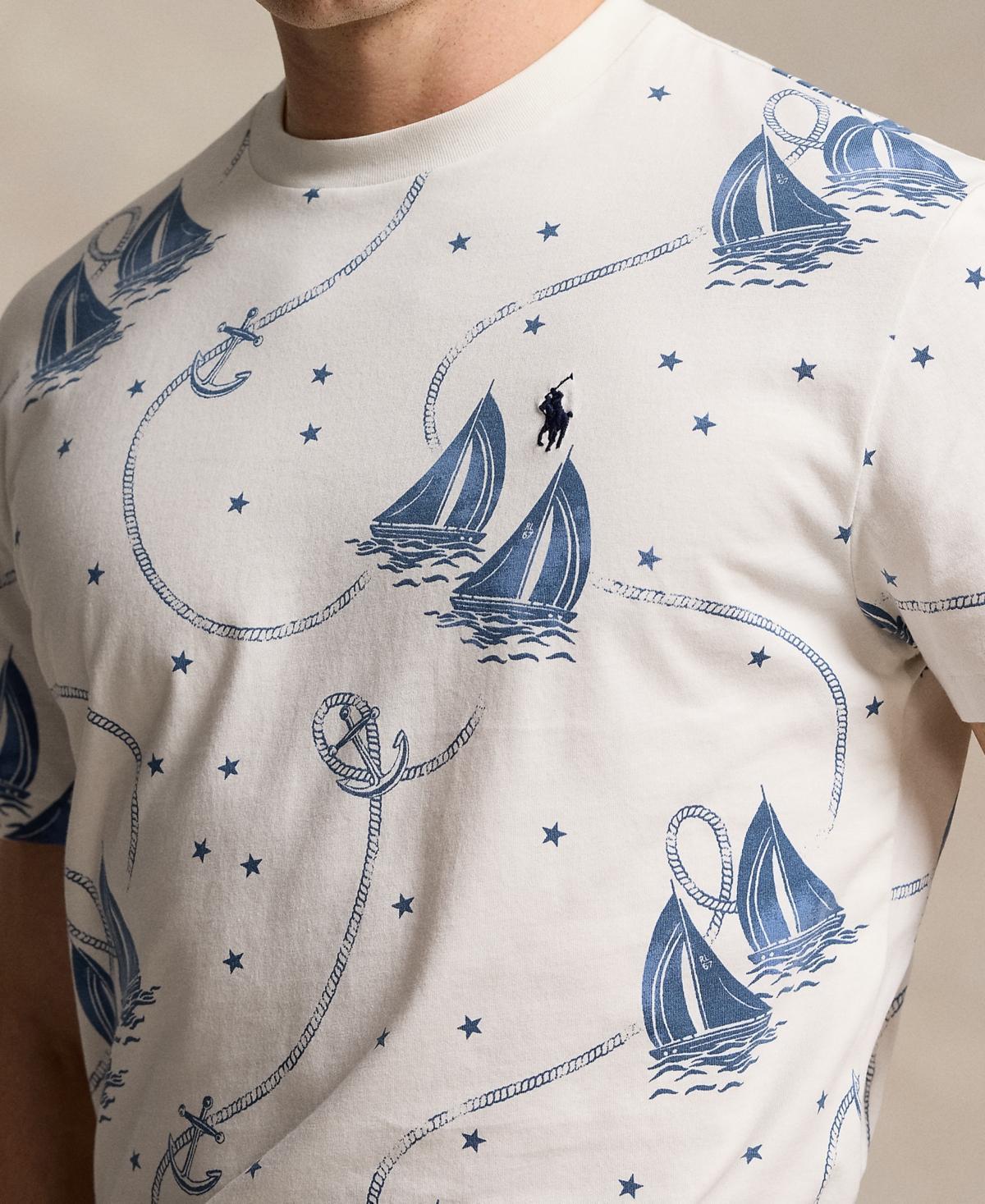 POLO RALPH LAUREN Men's Classic-fit Nautical Jersey T-shirt In Ocean Voyage Print Product Image