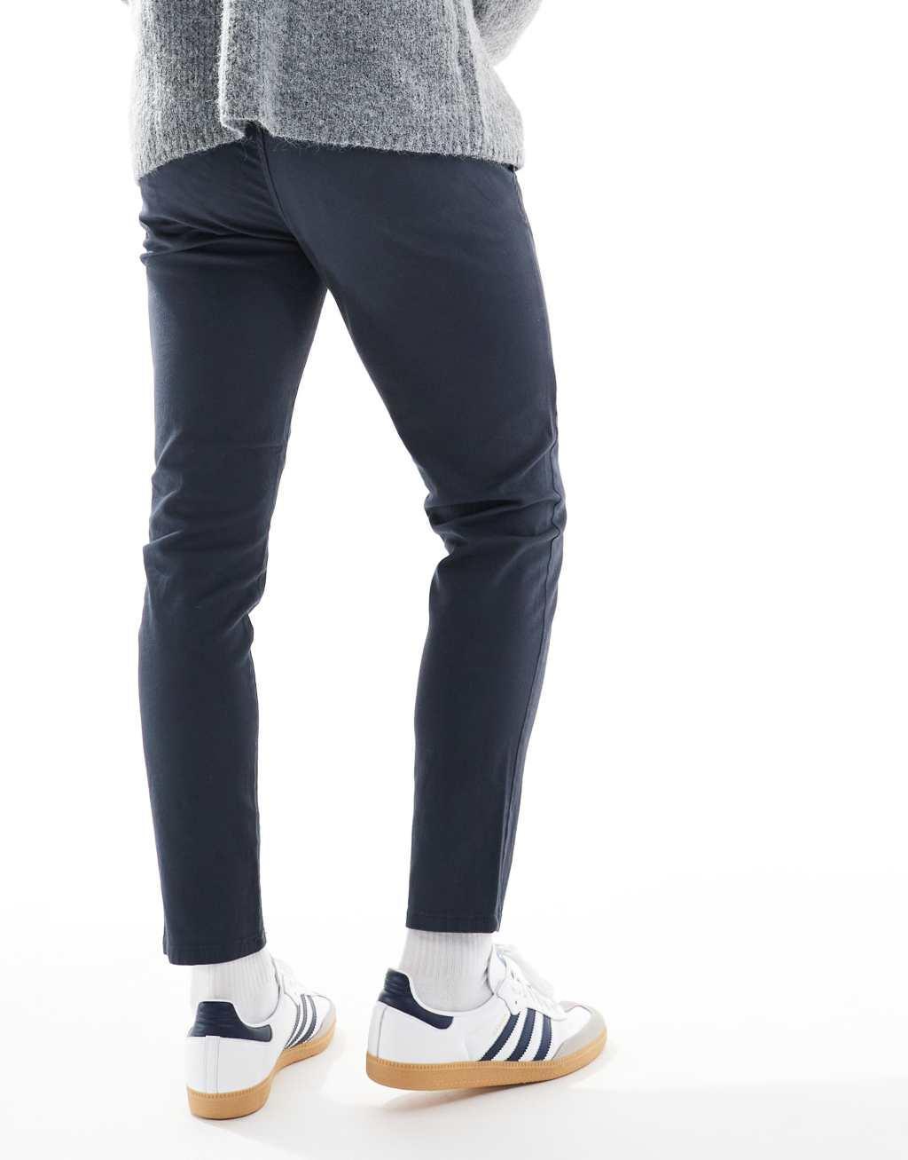 JJ Rebel slim fit chino pants in navy Product Image
