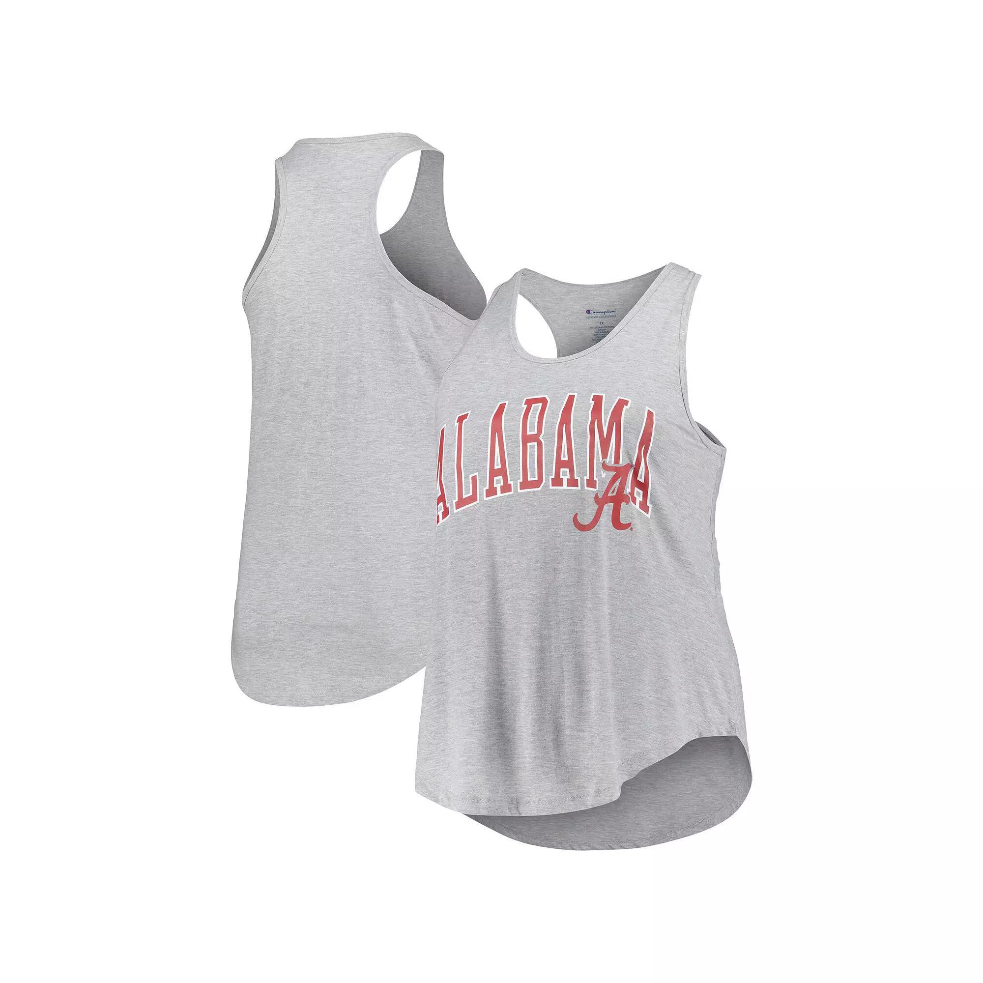 Womens Profile Heather Gray Alabama Crimson Tide Arch Logo Racerback Scoop Neck Tank Top Product Image