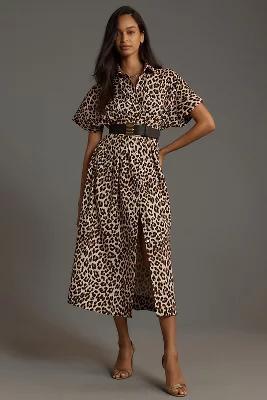 The Tobie Button-Front Pleated Shirt Dress by Exquise Product Image