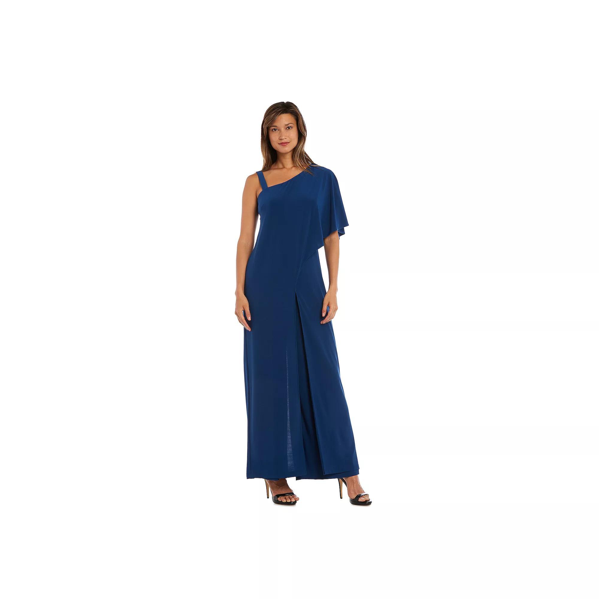 Women's R&M Richards One-Shoulder Drape Panel Jumpsuit, Size: 12, Red Product Image