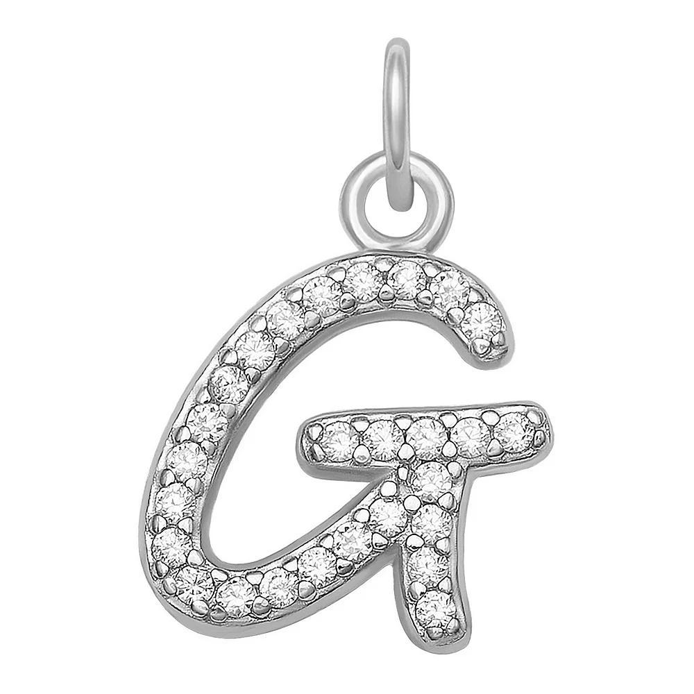 LC Lauren Conrad Sterling Silver Cubic Zirconia Initial Charm, Womens, Gold Tone O Product Image
