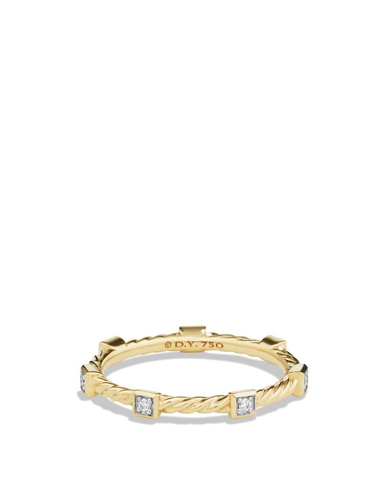 Womens Cable Collectibles Stations Stack Ring in 18K Yellow Gold Product Image