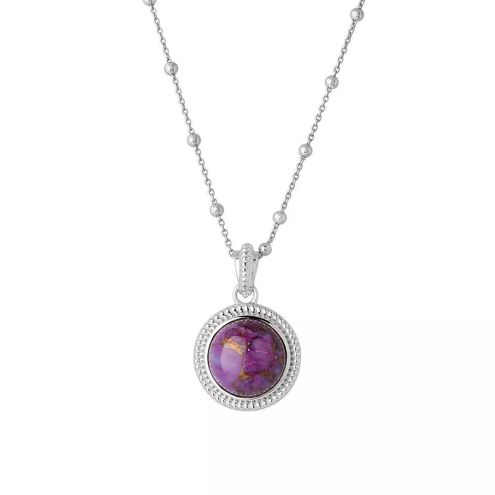 Gemistry Sterling Silver Mohave Purple Turquoise Pendant Necklace, Women's, Size: 18" Product Image