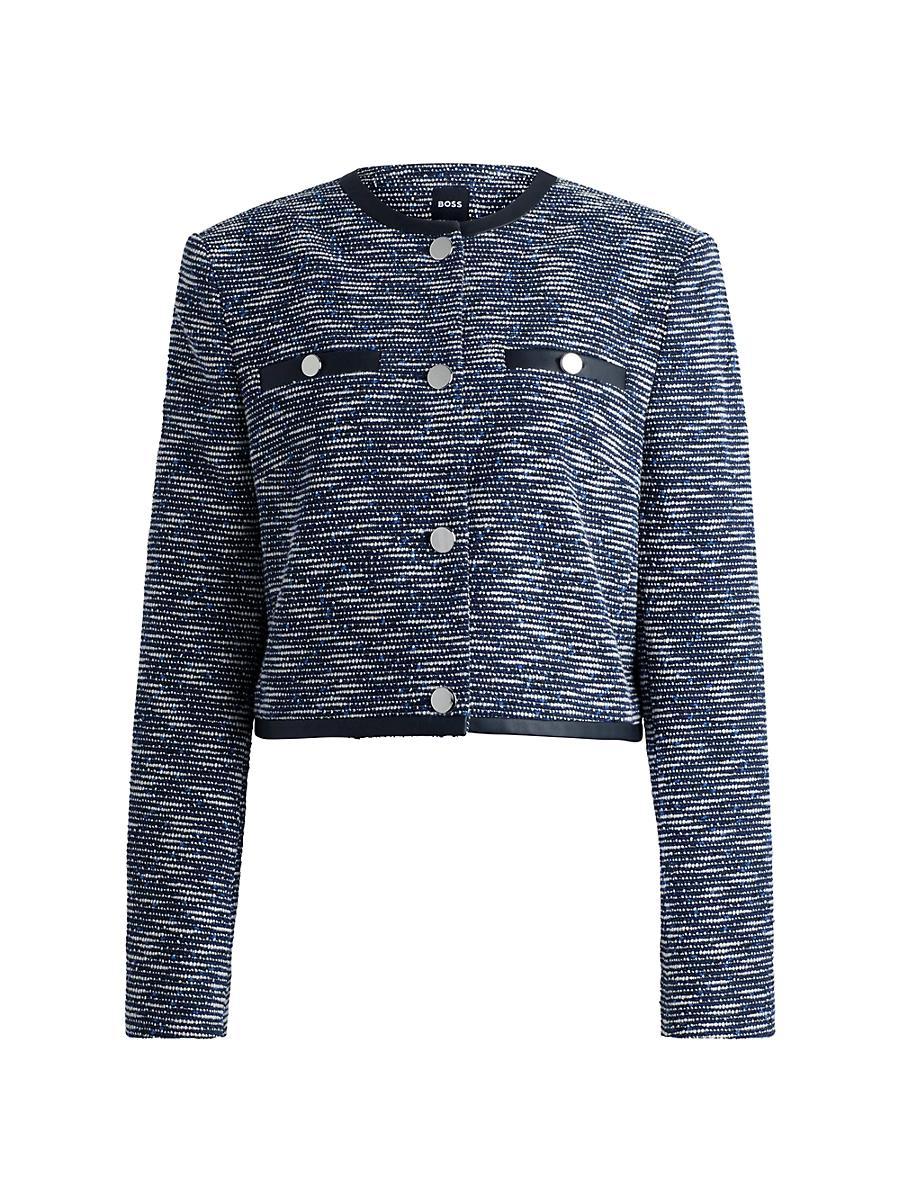 Womens Cropped Jacket in Cotton Tweed Product Image