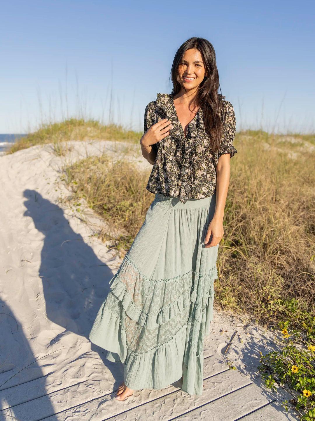 Feelin' Alive Lace Midi Skirt Product Image