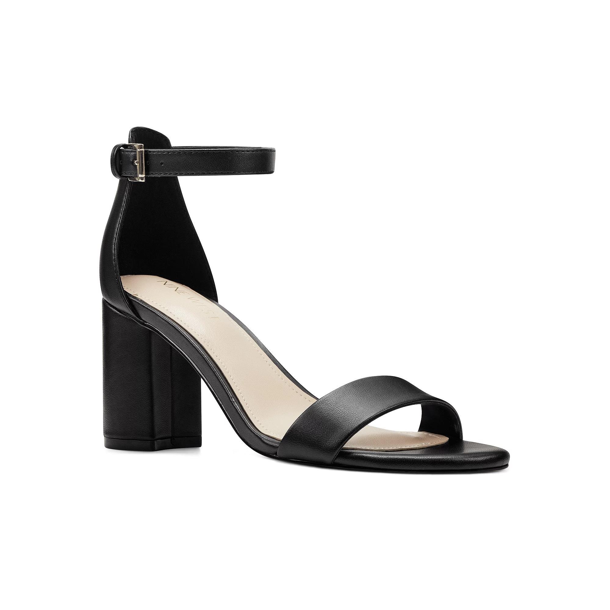 Nine West Sandy Women's Block Heel Sandals, Size: 10, Black Product Image