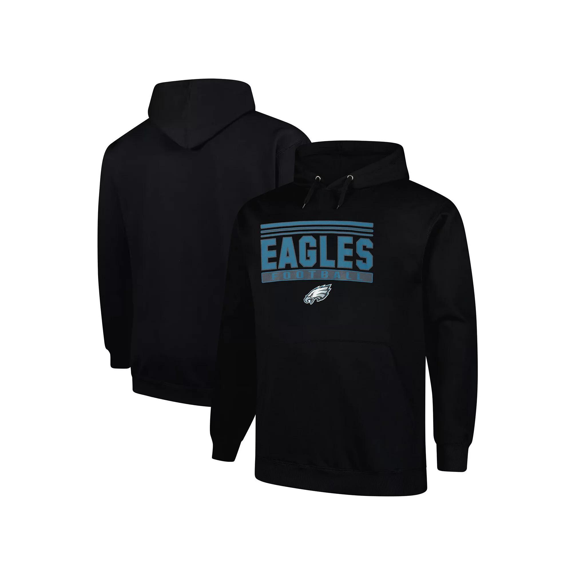 Men's Fanatics Black Philadelphia Eagles Big & Tall Pop Pullover Hoodie, Size: 3XLT Product Image