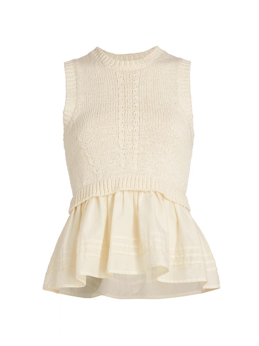 Womens Edda Fitted Knit Peplum Top Product Image
