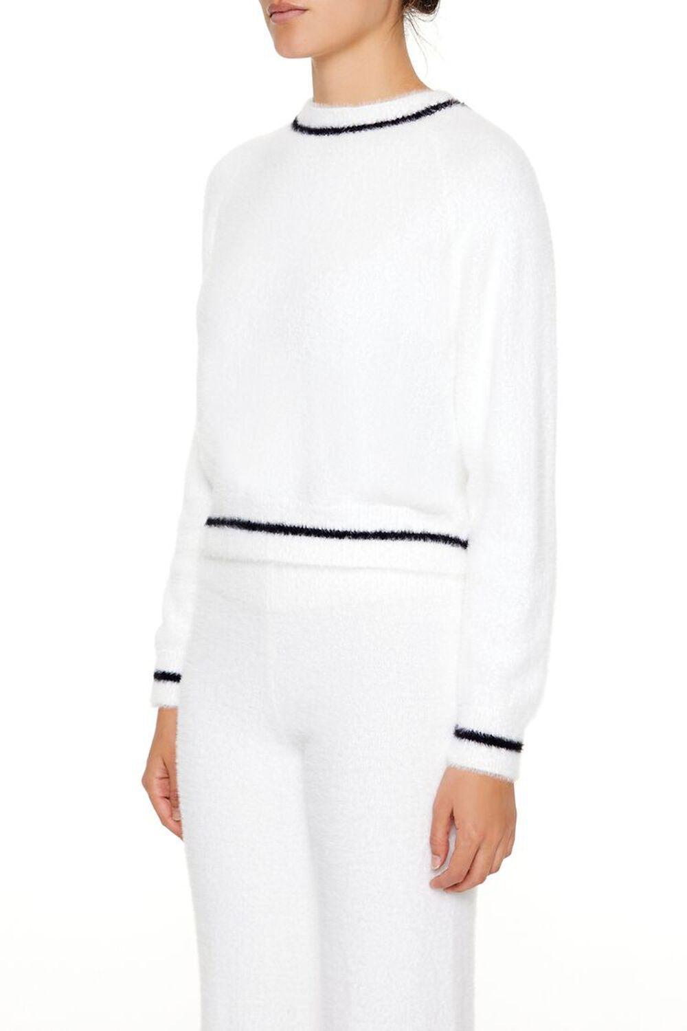 Two-Tone Fuzzy Knit Sweater | Forever 21 Product Image