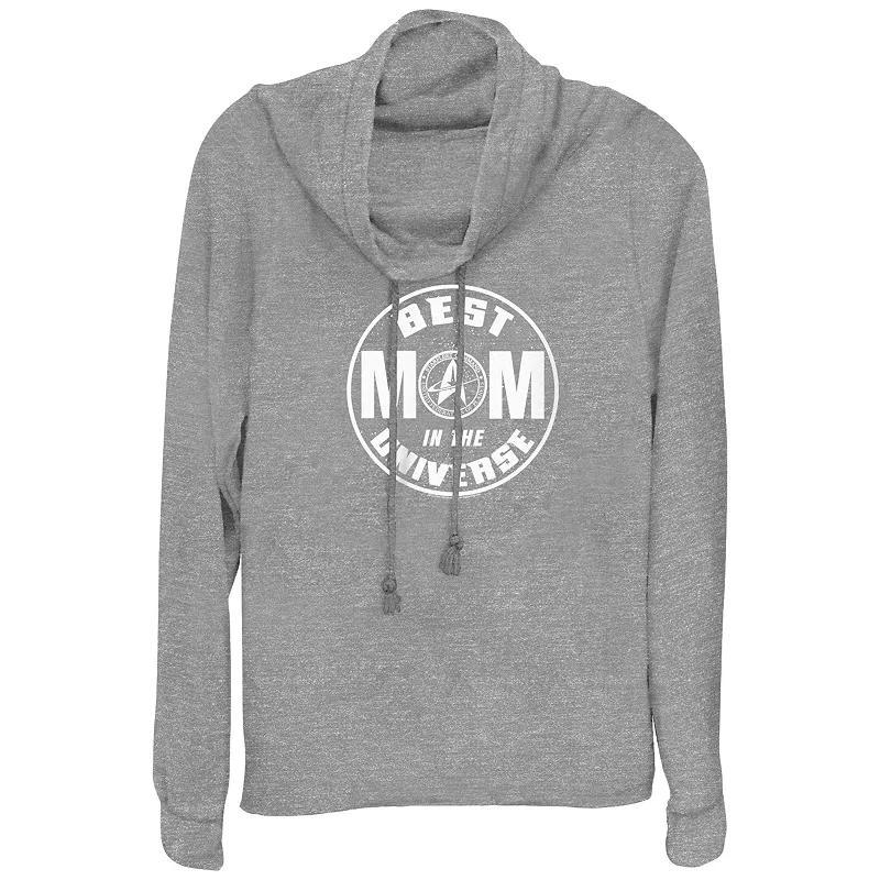 Womens Star Trek Best Mom In The Universe Cowlneck Graphic Lightweight Long Sleeve Gray Grey Product Image