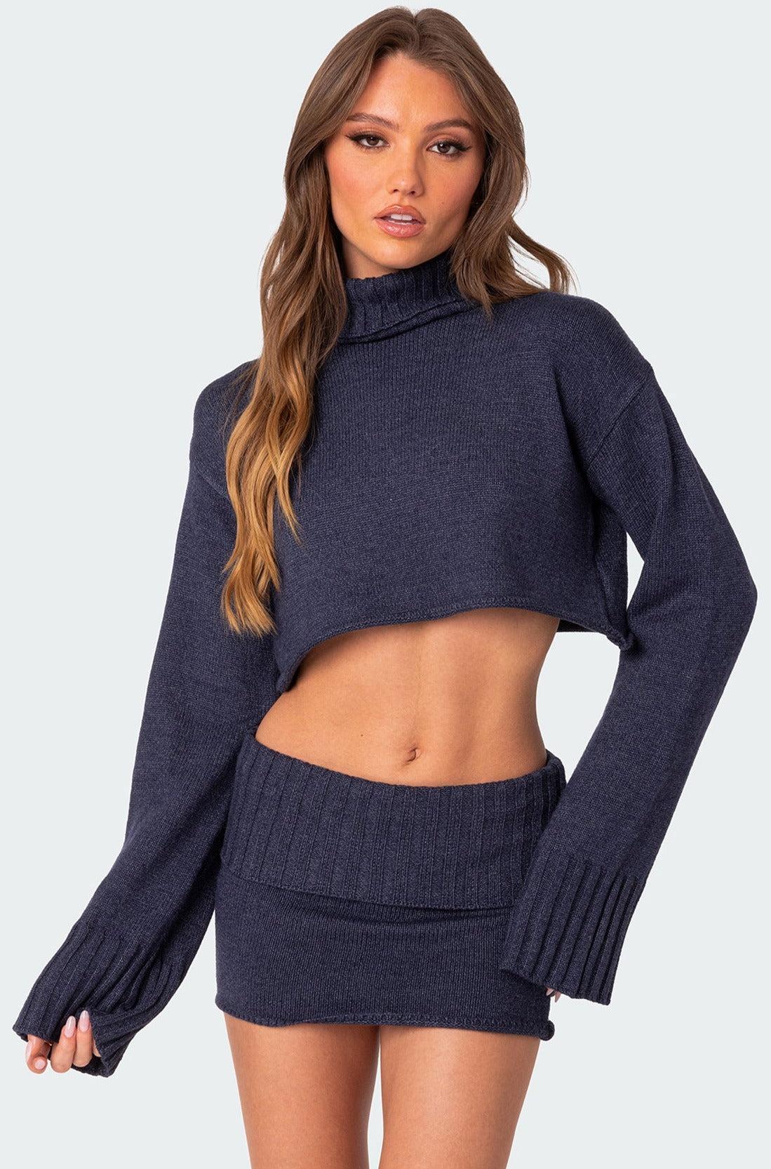 Gino Cropped Turtle Neck Sweater Product Image