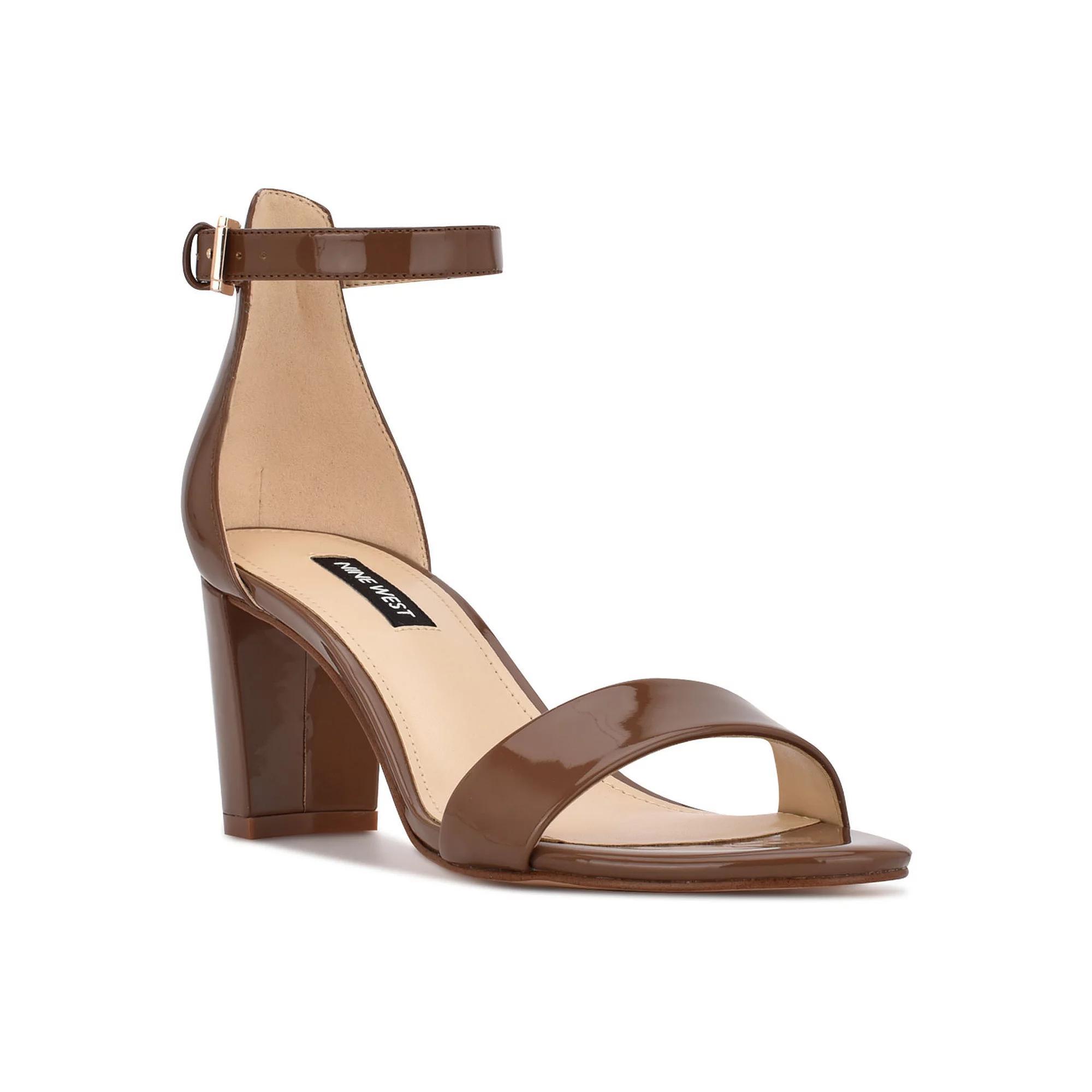 Nine West Pruce Women's Dress Sandals, Size: 8 Wide, Medium Brown Patent Product Image