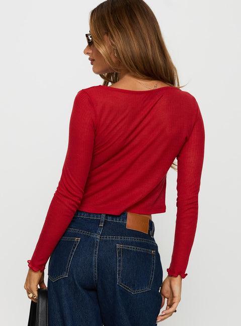 November Long Sleeve Top Red Product Image