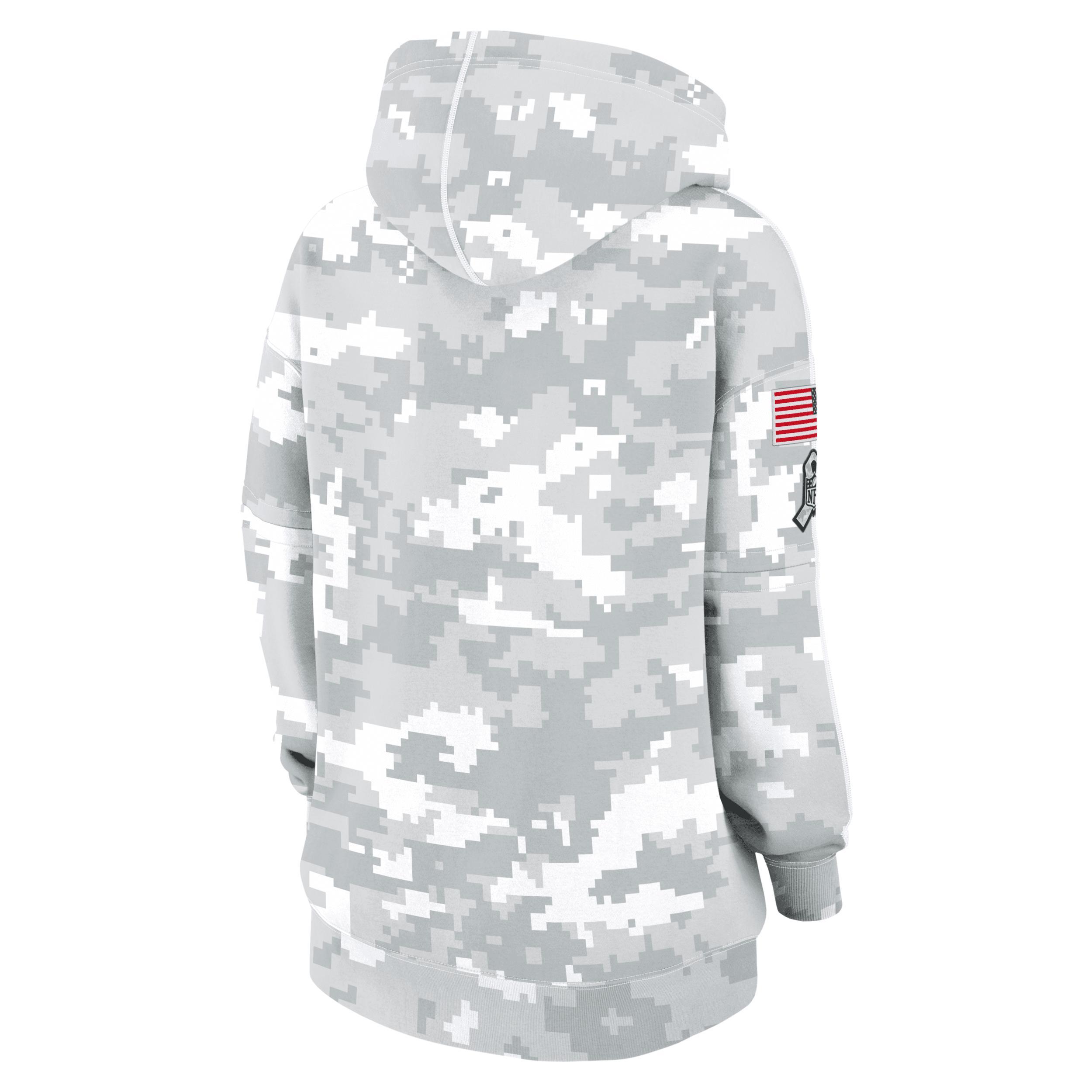 Detroit Lions Salute to Service Primary Edge Club Nike Womens NFL Pullover Hoodie Product Image