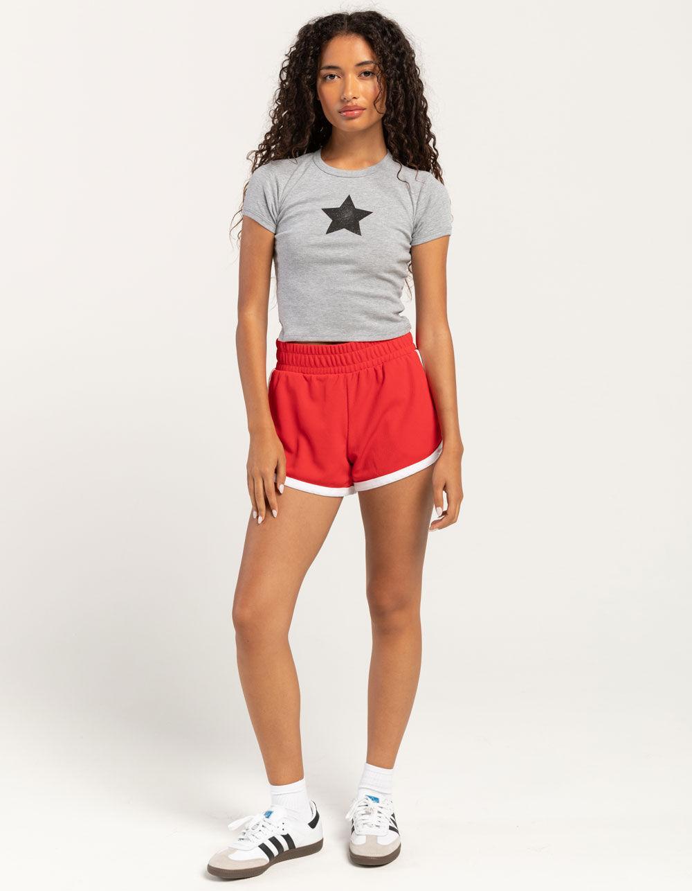 RSQ Womens Mid Rise Piped Bow Shorts - NAVY Product Image