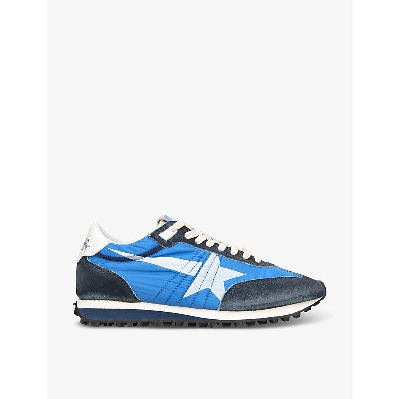 GOLDEN GOOSE Deluxe Brand Running Marathon Nylon Upper Suede Sneakers In Blue Product Image