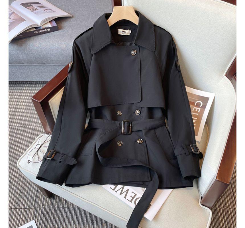Plain Belted Trench Jacket Product Image