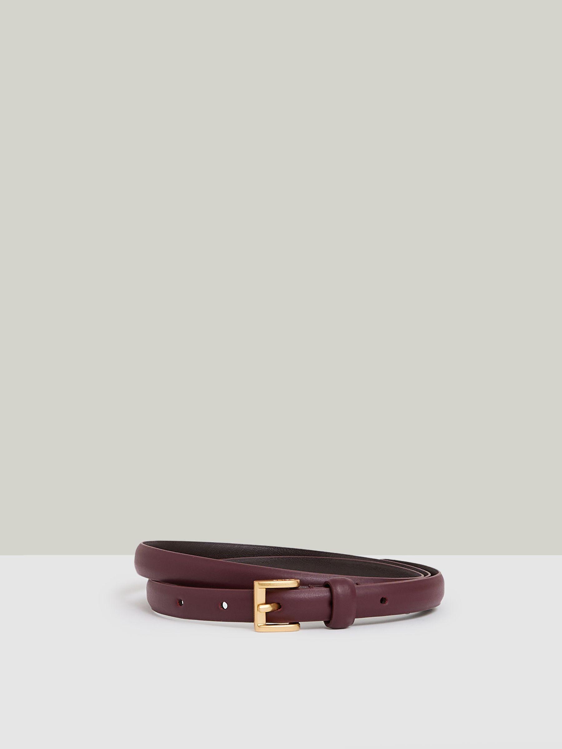 Thin Leather Belt in Oxblood Product Image