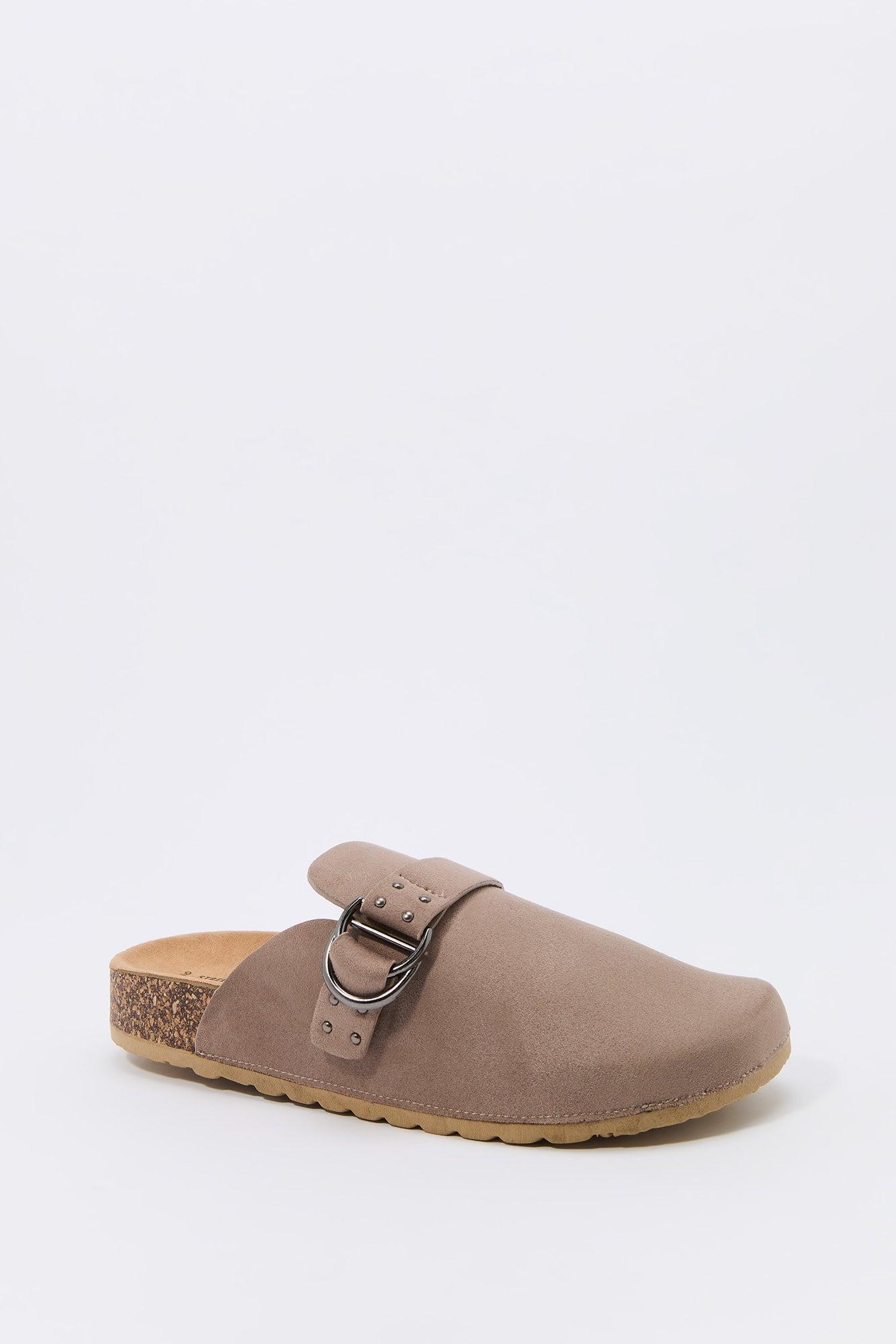 Faux-Suede Buckle Cork Clog Female Product Image