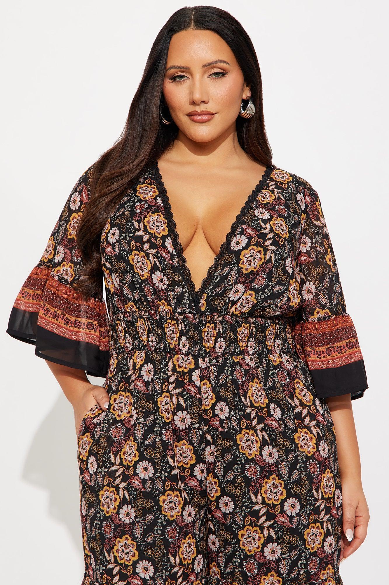 Vivid Vibes Chiffon Jumpsuit - Black/combo Product Image