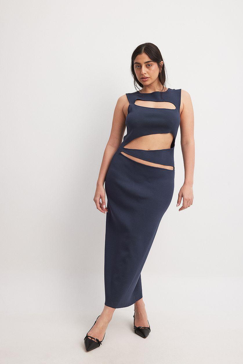 Fine Knitted Cut Out Maxi Dress Product Image