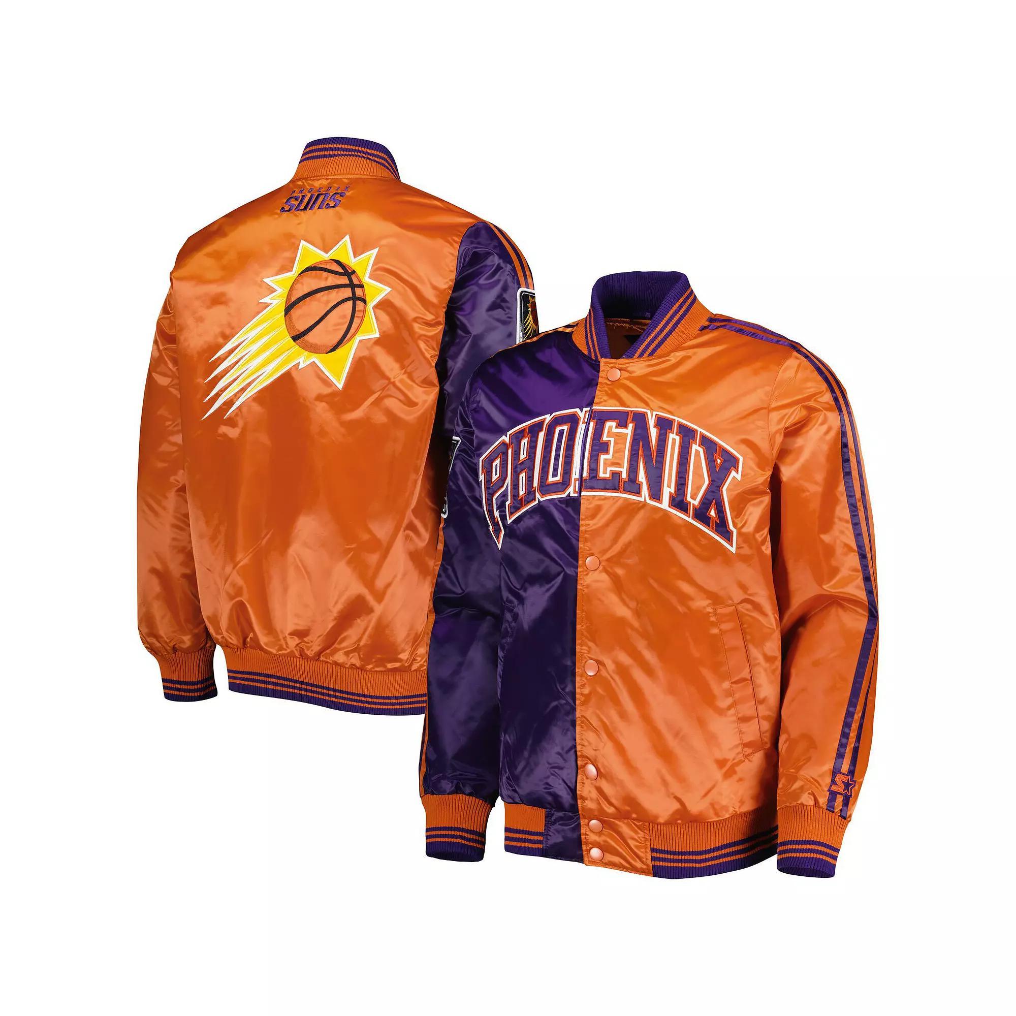 Men's Starter Purple/Orange Phoenix Suns Fast Break Satin Full-Snap Jacket, Size: Medium, Phx Purple Product Image