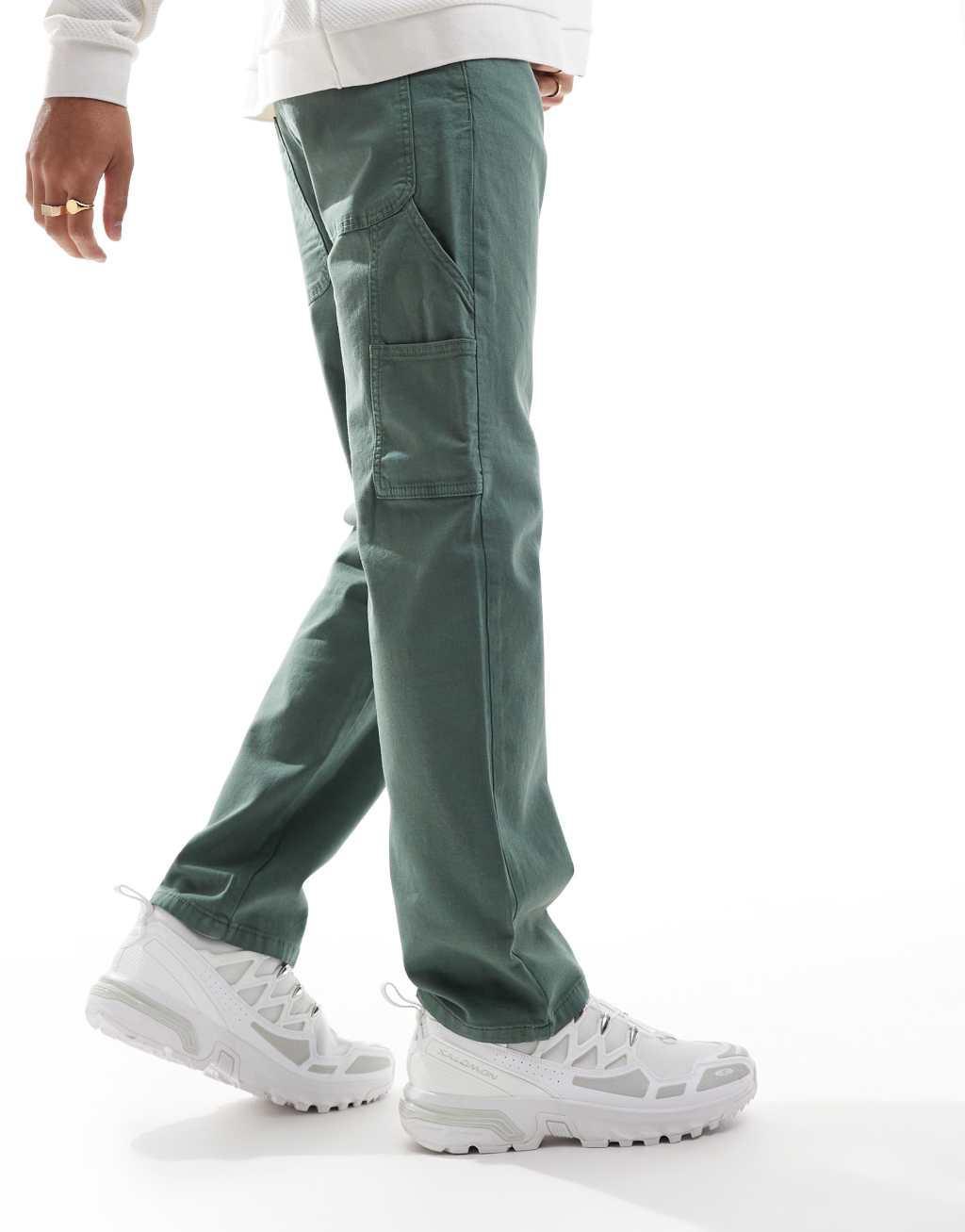 ONLY & SONS loose fit pants in sage green Product Image