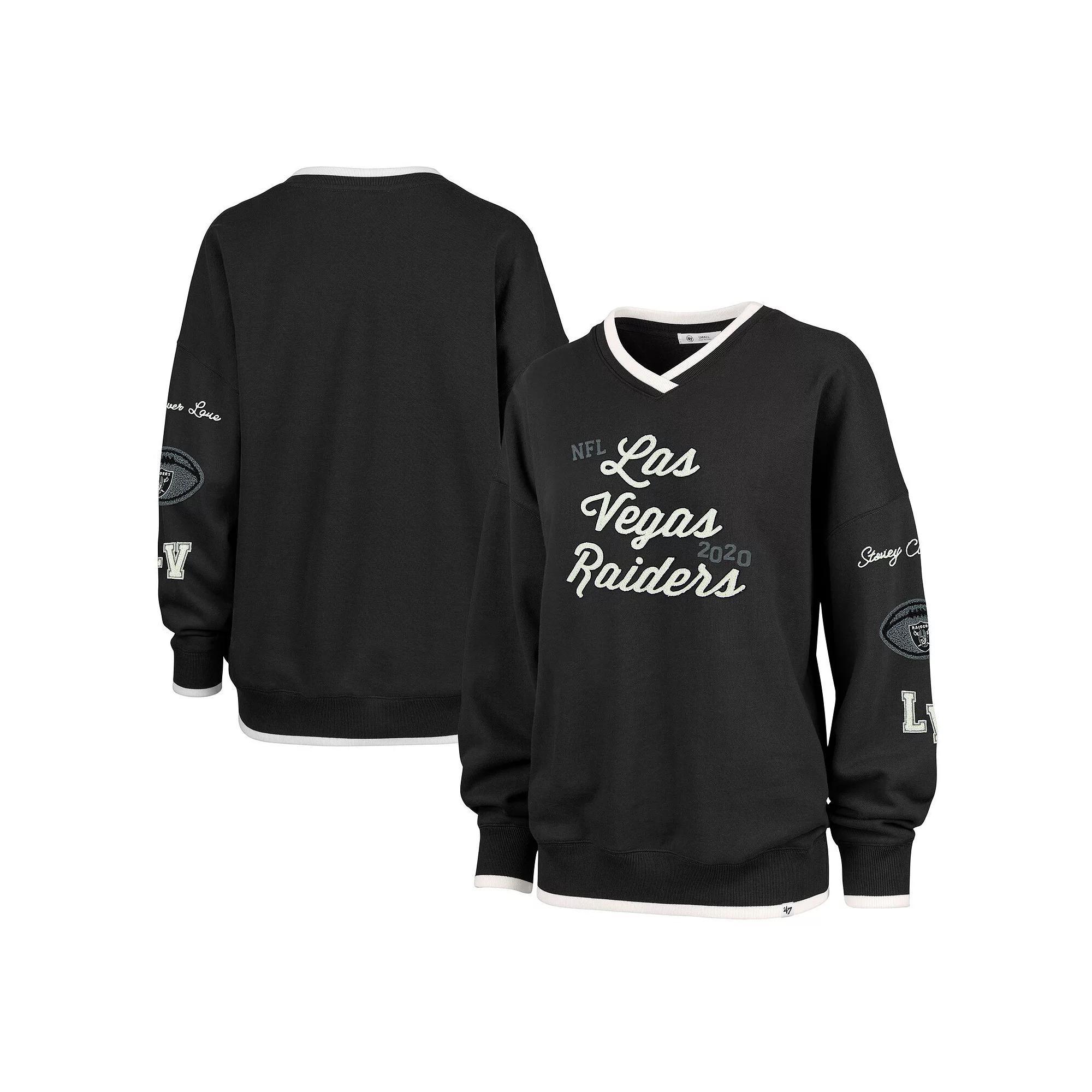 Women's Stoney Clover Lane x '47 Black Las Vegas Raiders Eighties Pullover Sweatshirt, Size: XL, Lvr Black Product Image