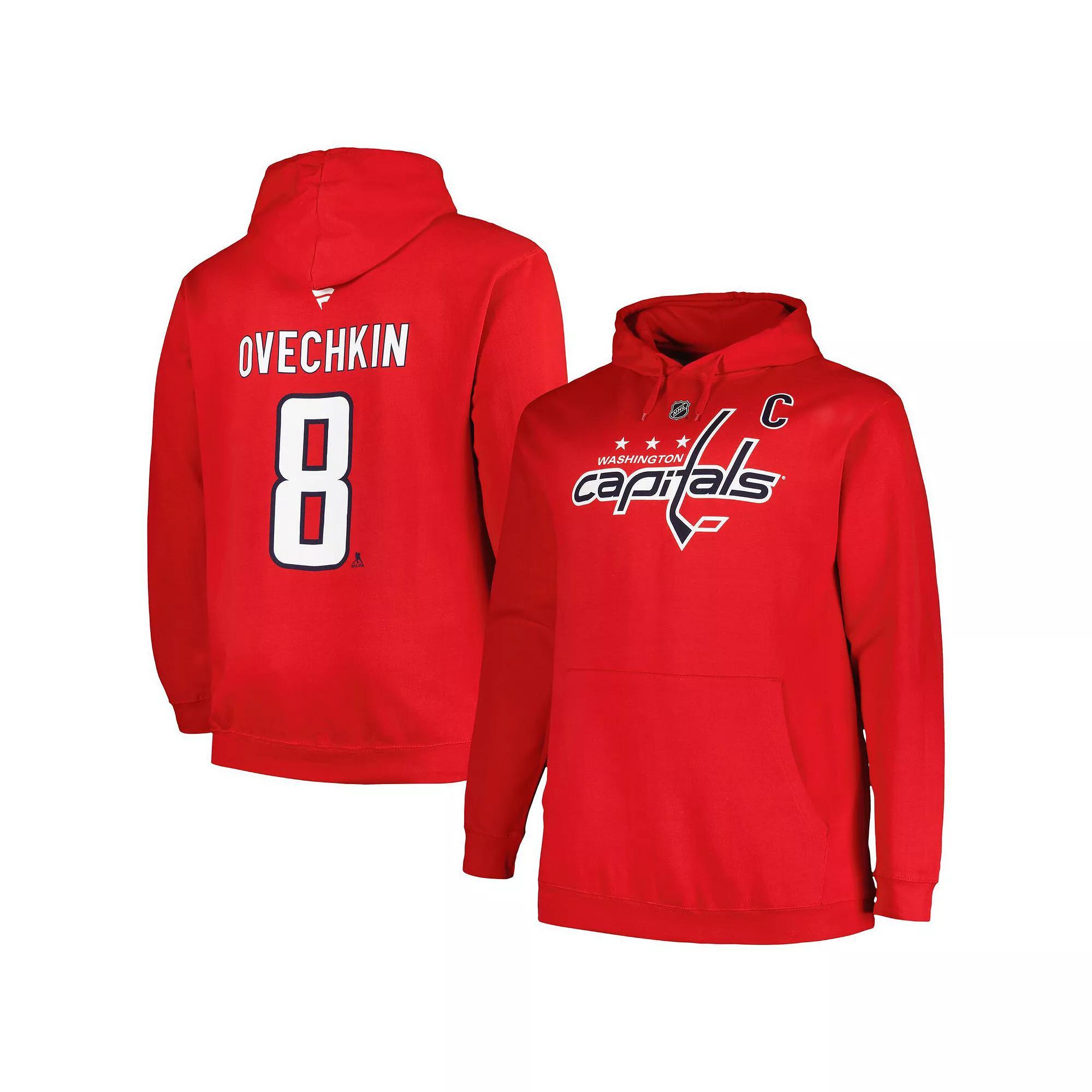 Men's Profile Alexander Ovechkin Red Washington Capitals Big & Tall Name & Number Pullover Hoodie, Size: 3XB Product Image